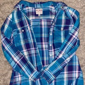 Plaid buttoned up flannel